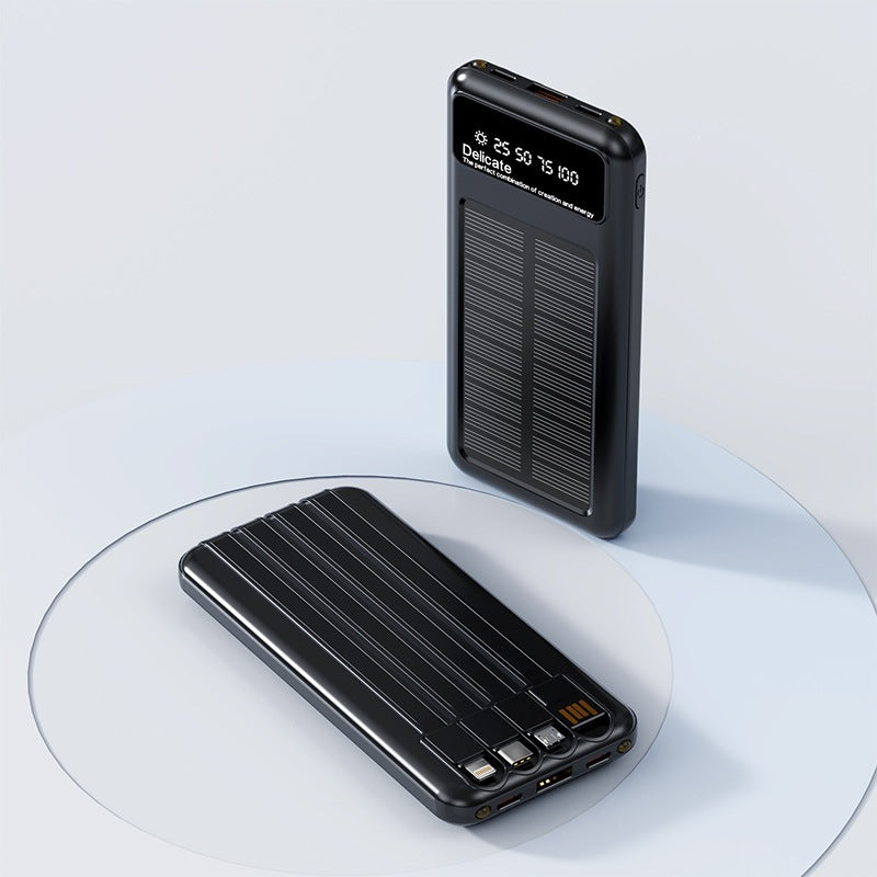 Solarbetriebene Powerbank mit digitaler Anzeige und innovativer Schnellladefunktion Brehn