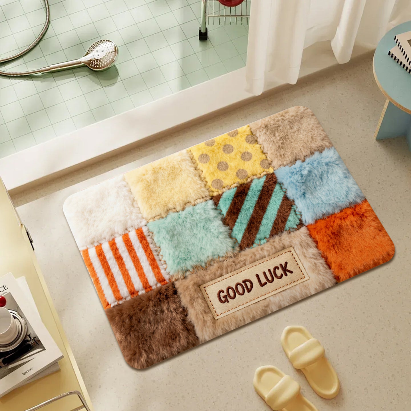 Plüsch Patchwork Badteppich