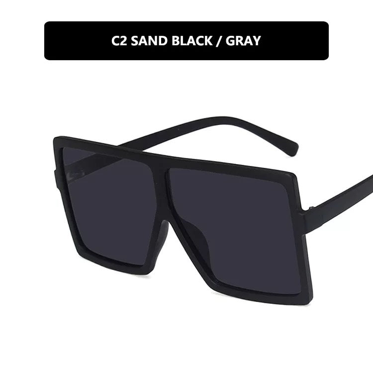 Damen moderne oversized Sonnenbrille mit transparentem Rahmen und stilvollen Gläsern Brehn