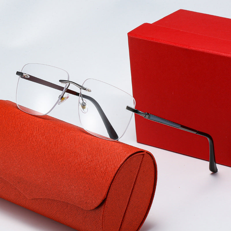 Damen modische rechteckige Halbrahmen-Sonnenbrille mit innovativem Design Brehn