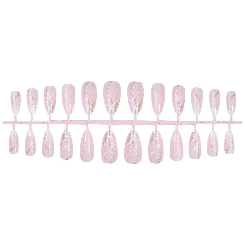 Premium Press-On Nail Art Set mit elegantem Wirbel-Design Brehn