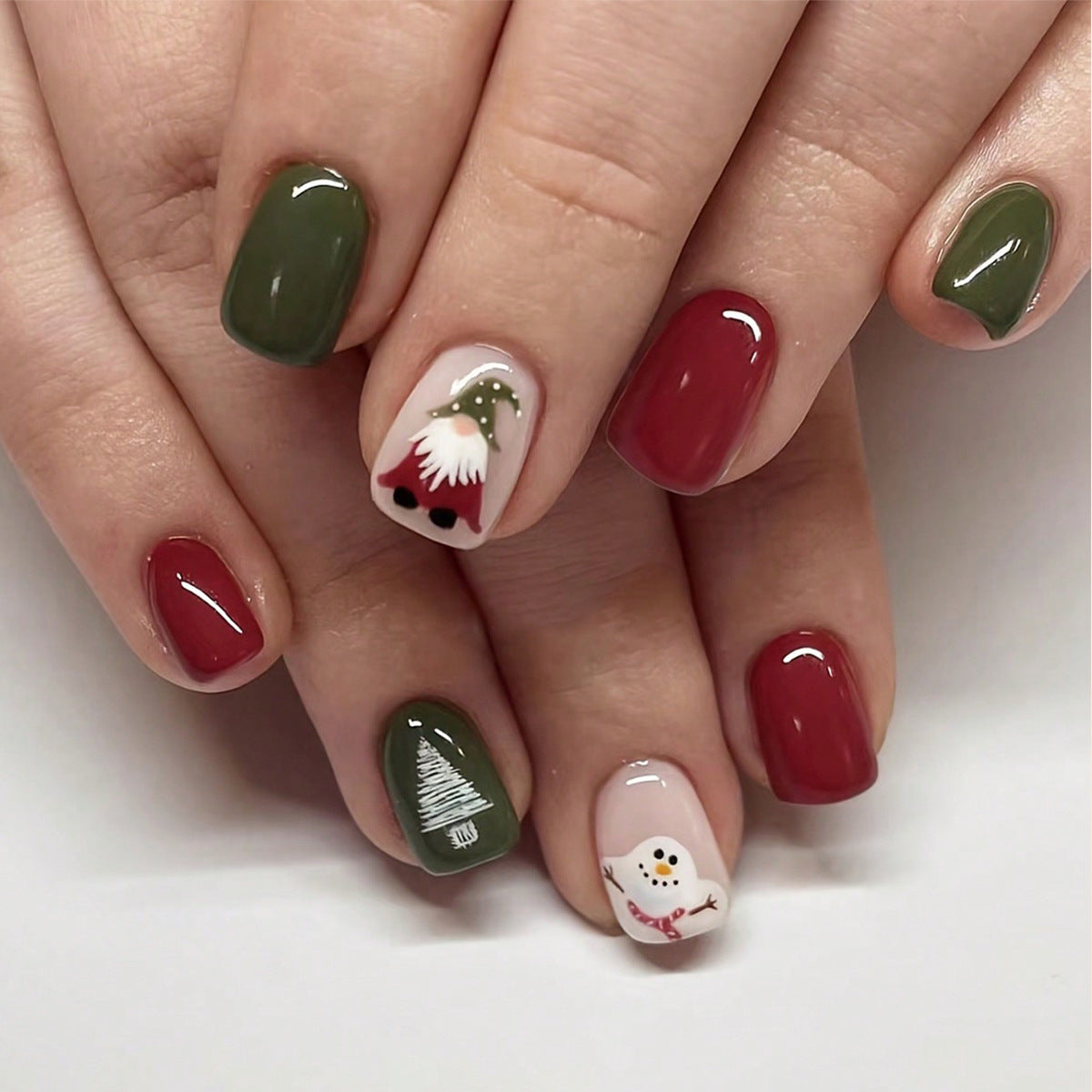 Festliche Winter-Themen Press-On Nagelkunst Brehn