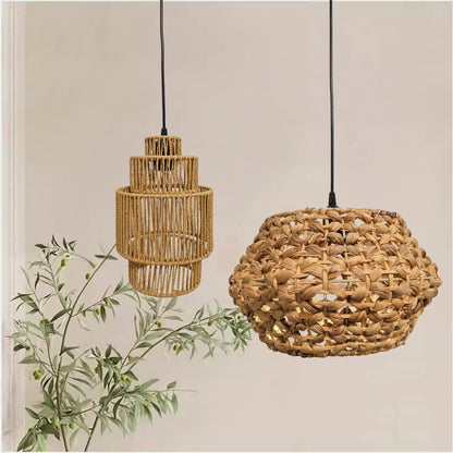 Handgewebte Rattan Pendelleuchte