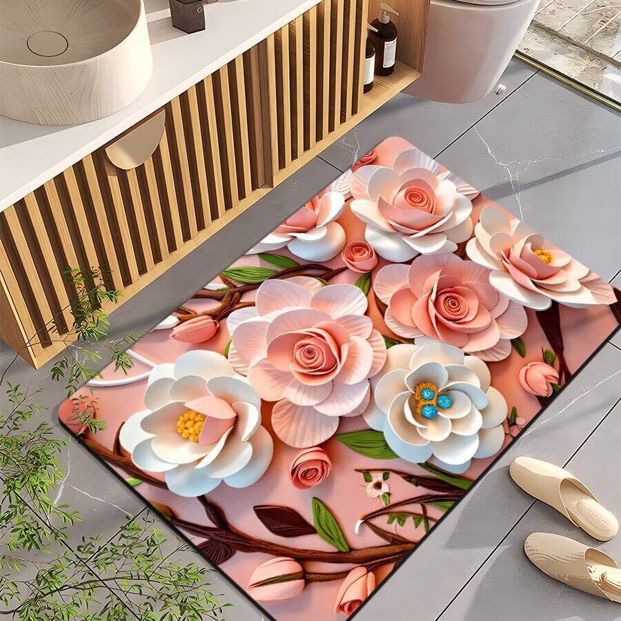 Blumenmotiv Rutschfeste Badematte Brehn