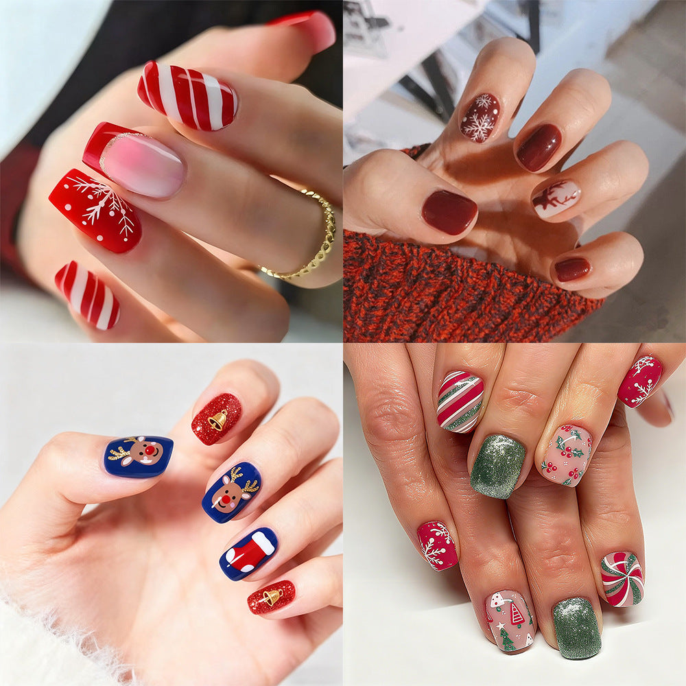 Kunstnagelset mit festlichem Weihnachtsdesign Brehn