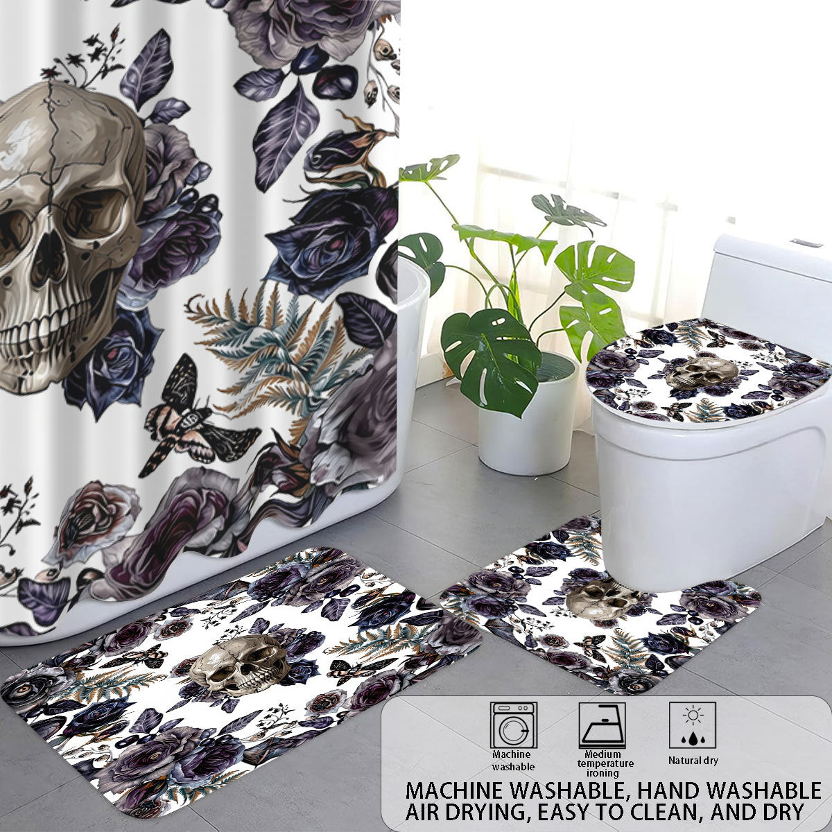 Künstlerisches Skull Badezimmer Dekor Set Brehn