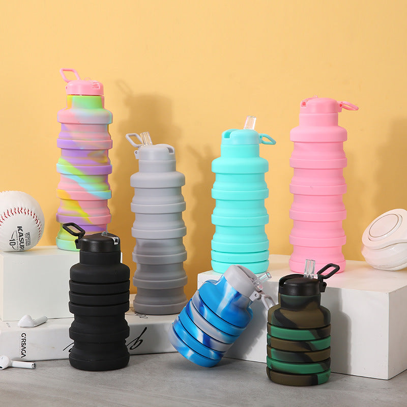 Damen flexible Silikon-Trinkflasche mit integrierter Klappfunktion Brehn