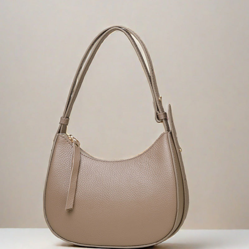 Stylische genarbte Leder-Hobo-Tasche Brehn