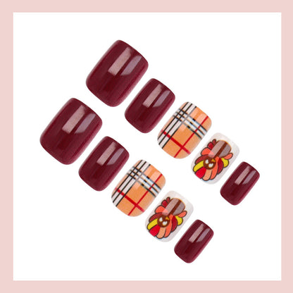 Kunstnagelset mit festlichem Thanksgiving-Motiv Brehn