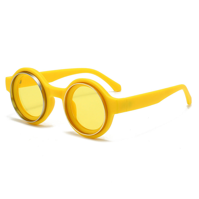 Damen modische runde Sonnenbrille mit auffälligem Design Brehn