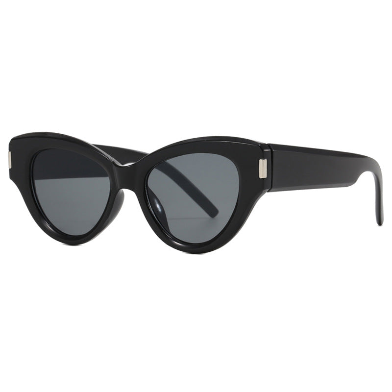 Damen stilvolle Cat-Eye Sonnenbrille mit transparentem Rahmen Brehn