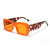 Damen moderne quadratische Sonnenbrille mit farblich abgestimmtem Muster Brehn