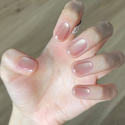 Natürlicher Finish Press-On Nagelkunst Brehn