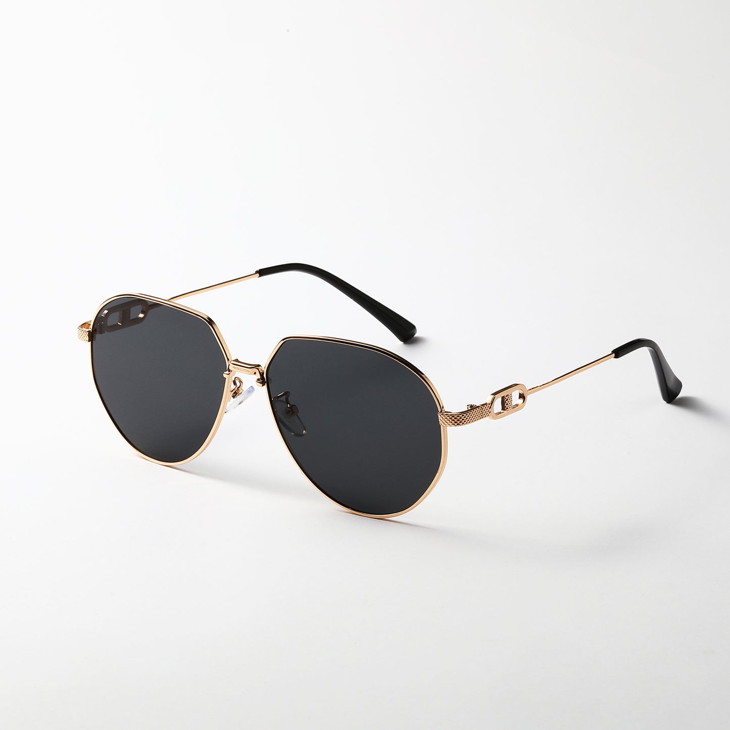 Damen stilvolle ovale Sonnenbrille mit modischem Metallrahmen Brehn