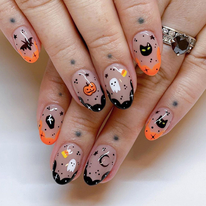 Halloween-Themen Press-On Nagelkunstset Brehn
