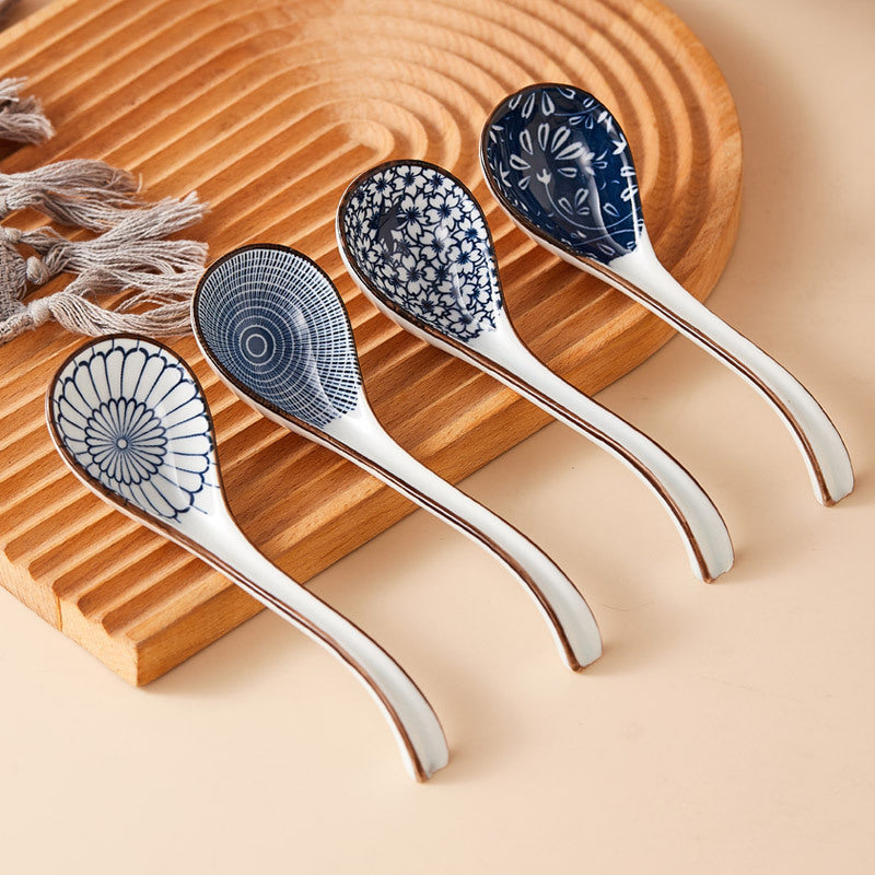 Künstlerisches Keramik Suppenlöffel Set