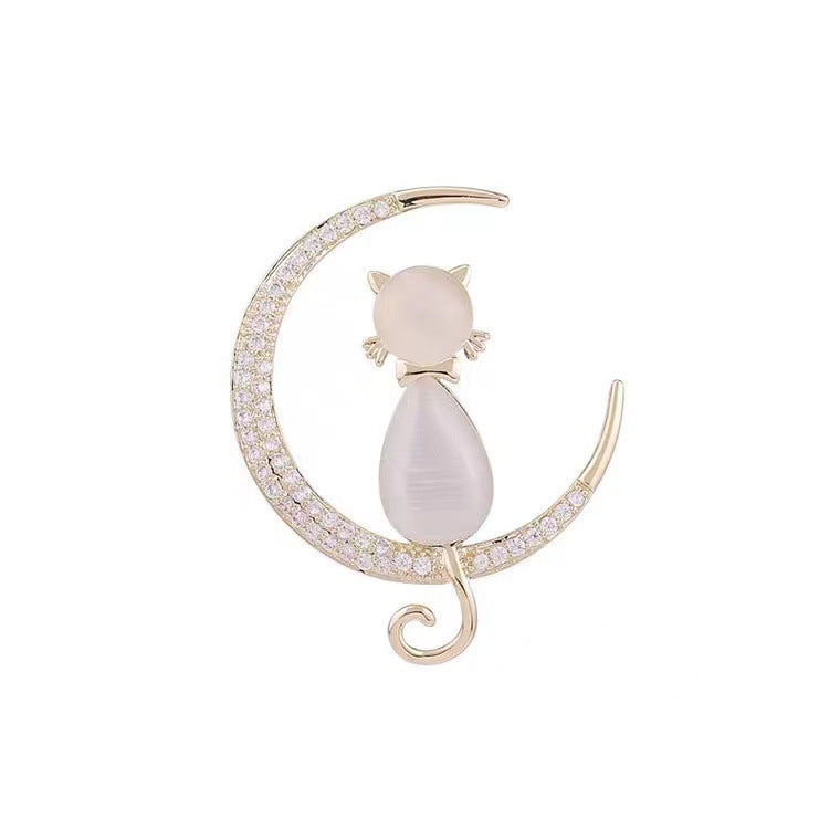 Elegante Katzenbrosche Brehn