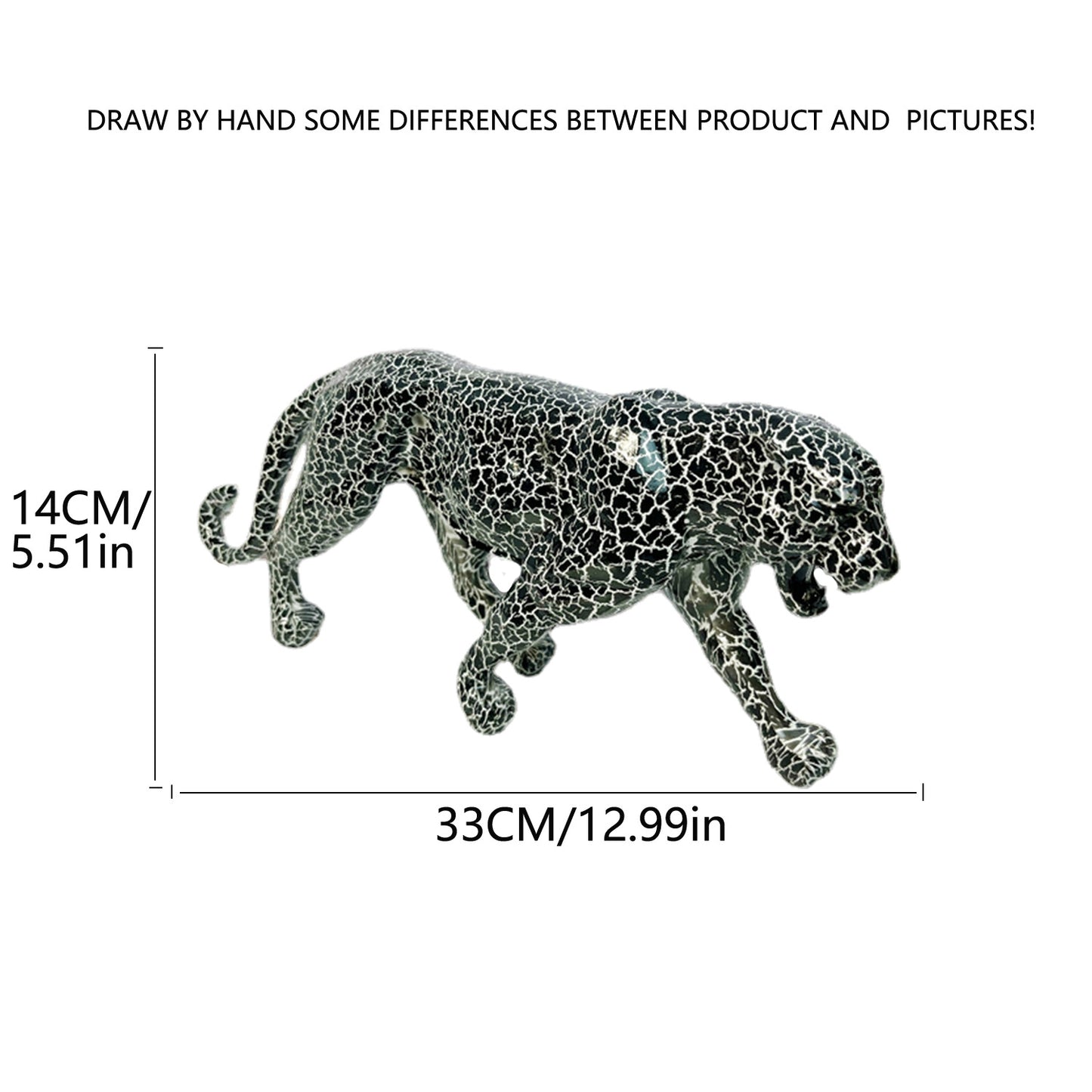 Dekorative Leopardenfigur aus Kunstharz Brehn