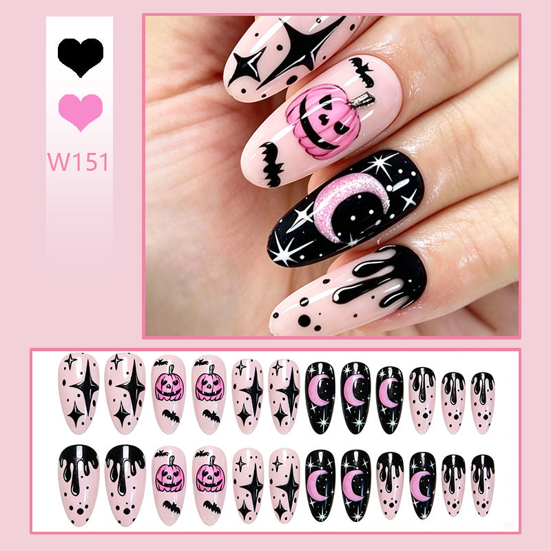 Kreatives Kunstnagelset mit Halloween-Motiv und charmanten Designs Brehn