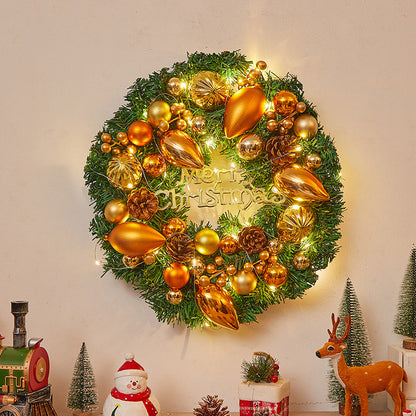 Festlicher Weihnachtskranz mit Lichtern Brehn