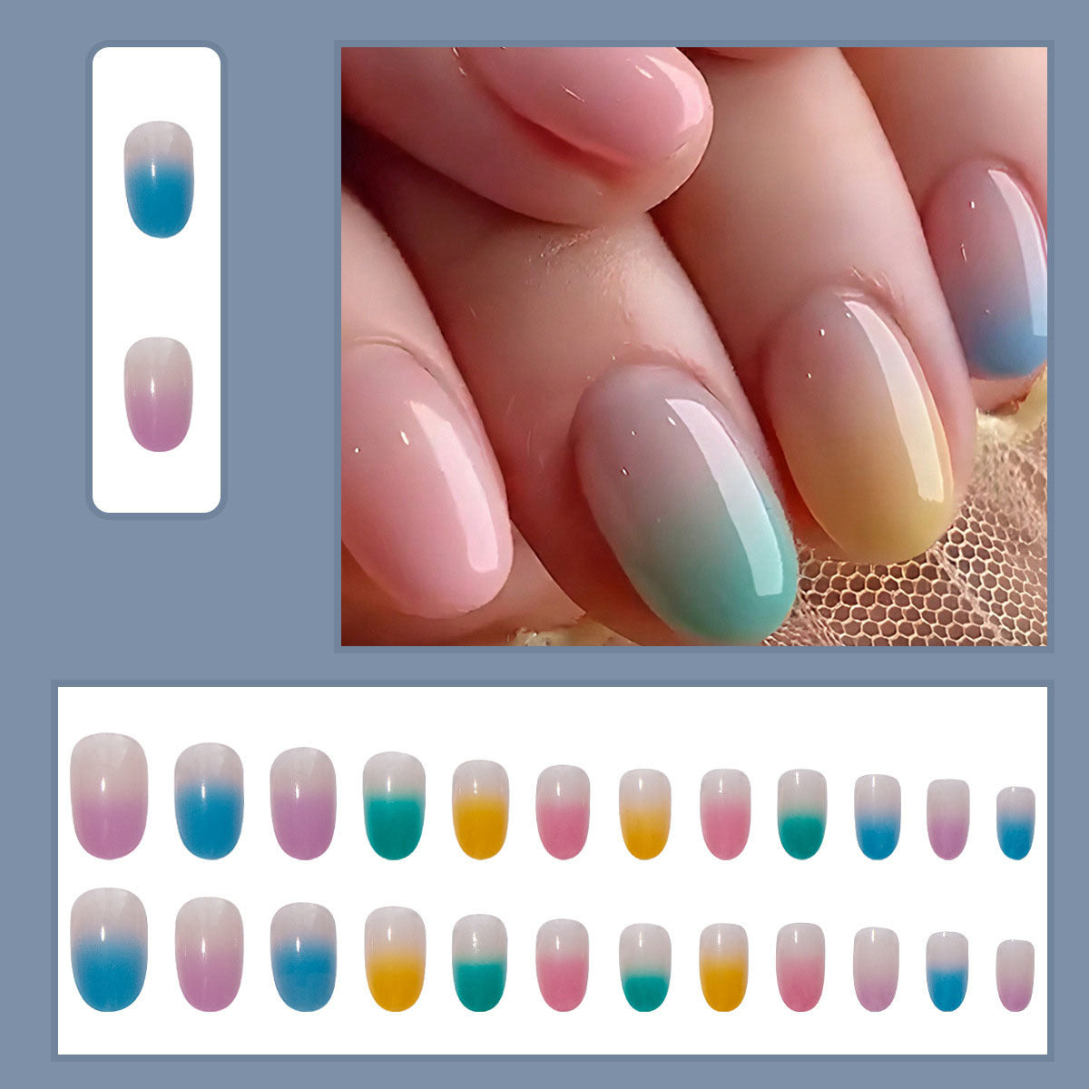 Gradient Ombre Nagel Set Brehn