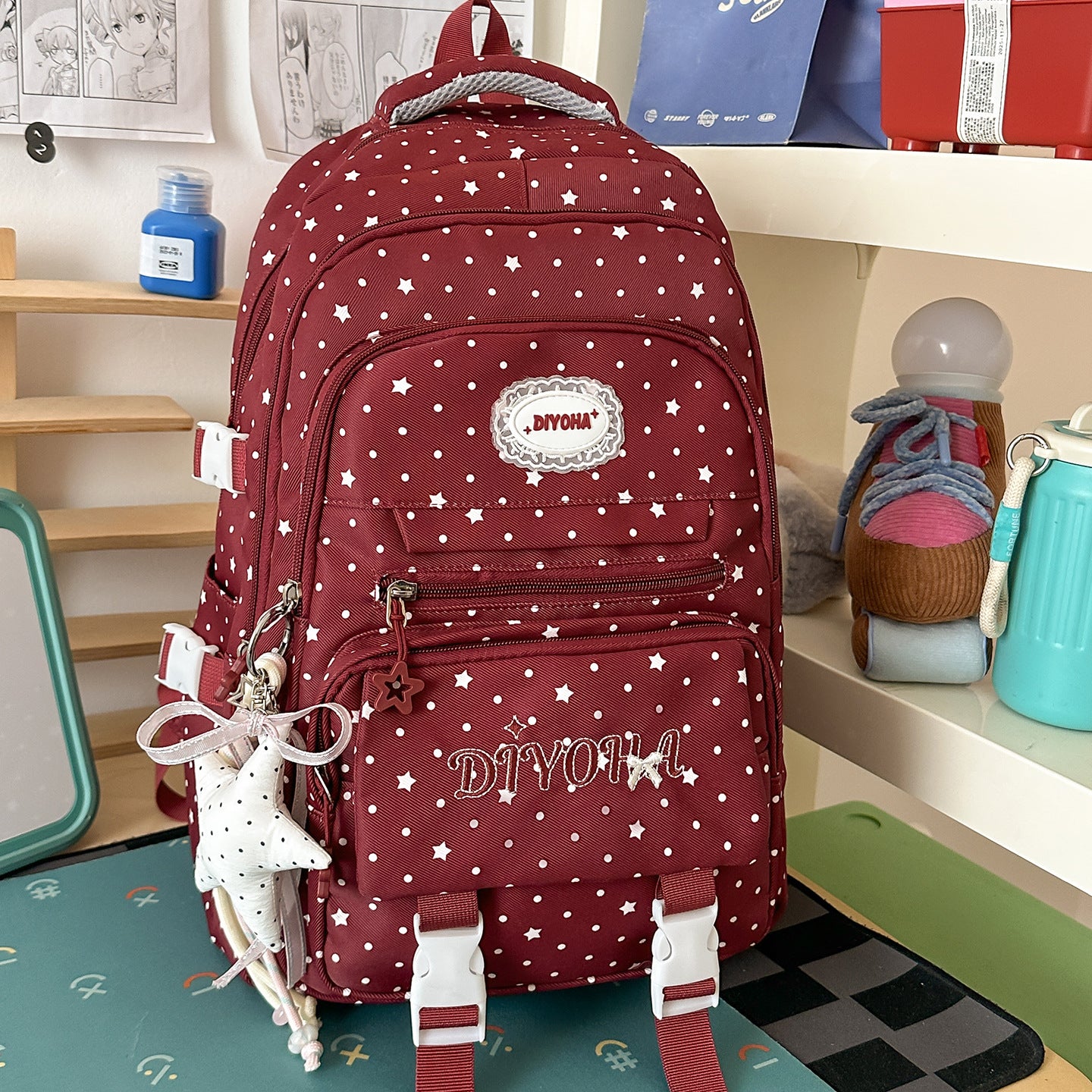 Kinder Fantasie Sterne-Druck Schul Rucksack