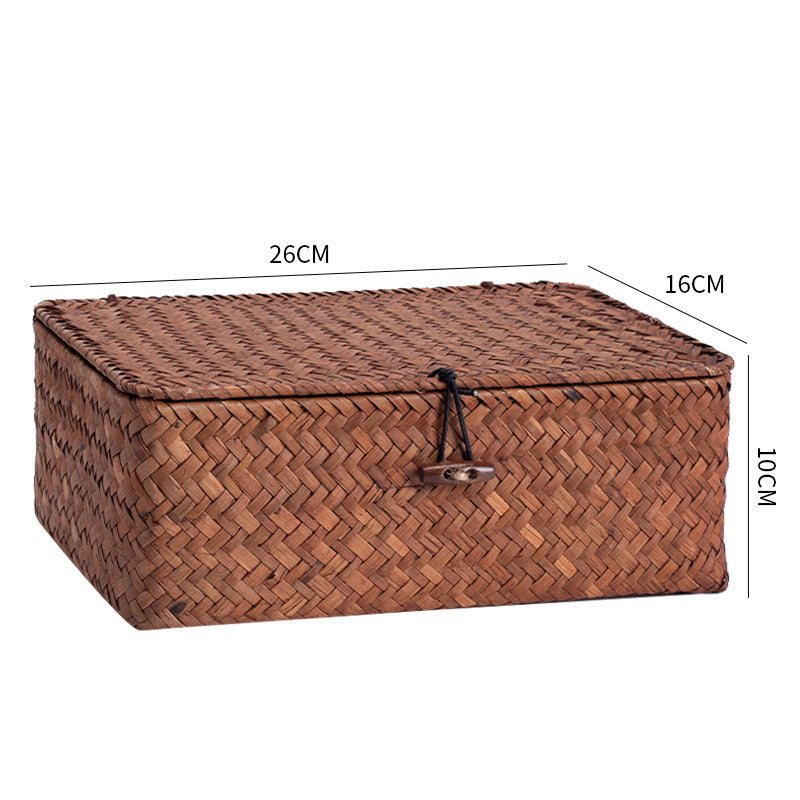Handgewebte Aufbewahrungsbox mit Deckel Brehn