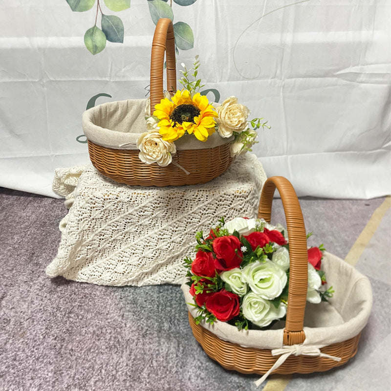 Damen Eleganter Korb mit abnehmbarem Stoffeinsatz Brehn