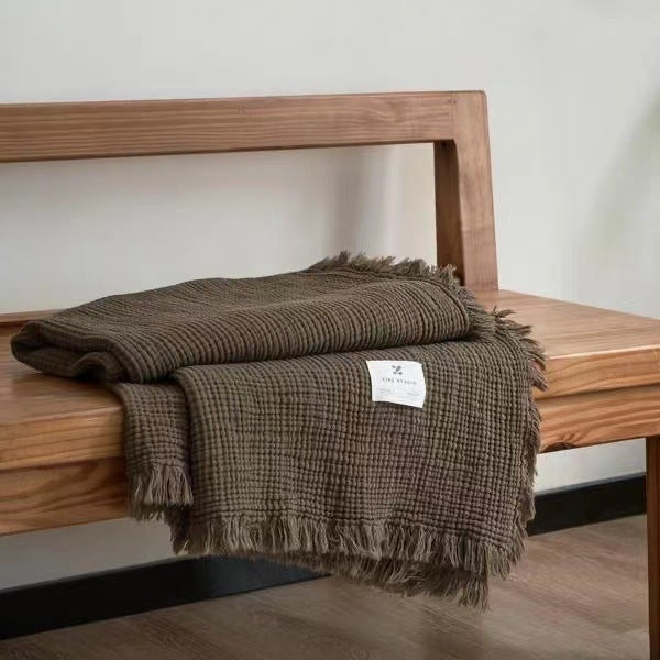 Damen kuschelige Waffelstruktur Decke Brehn