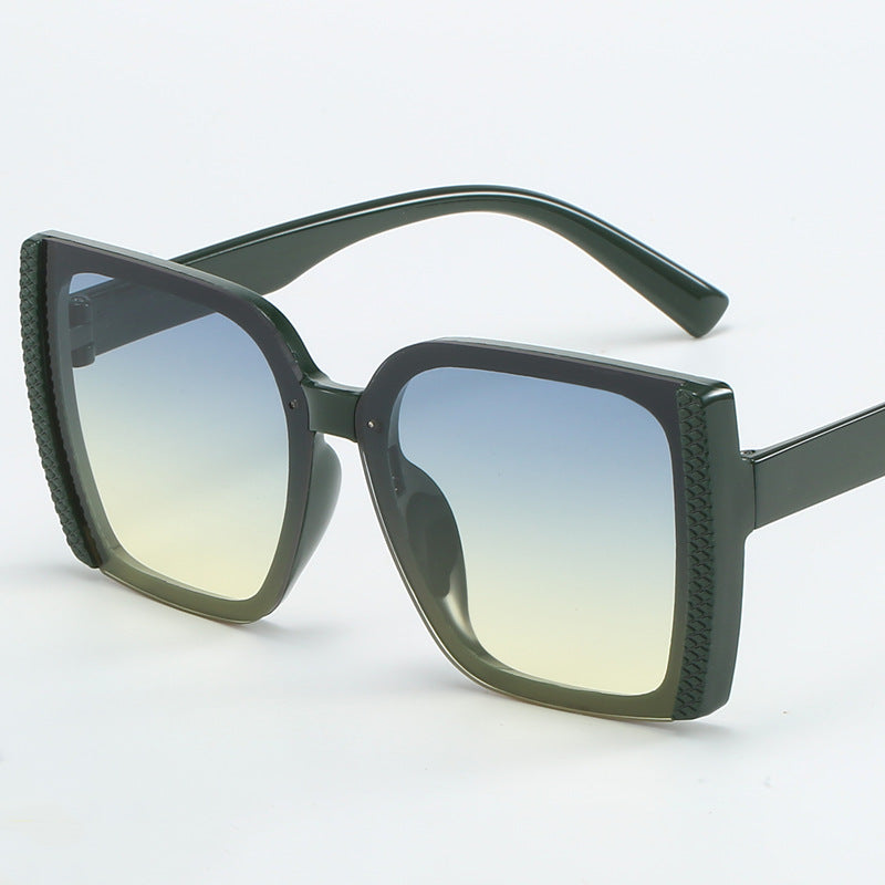 Damen oversized Designer-Sonnenbrille im modernen geflochtenen Design Brehn