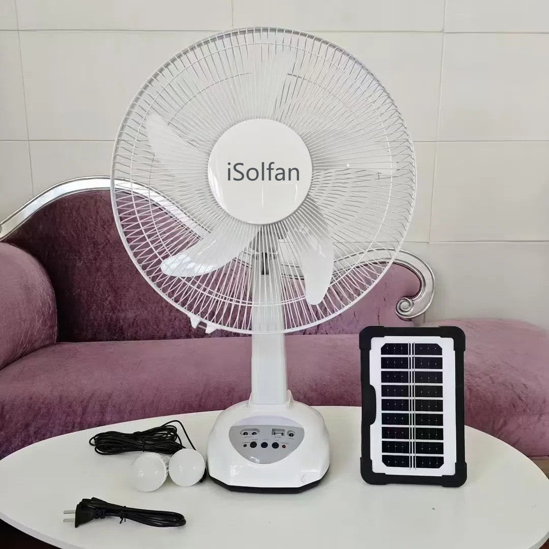 Damen tragbarer Solarventilator mit integriertem LED-Licht und Fernbedienung Brehn