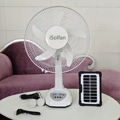Damen tragbarer Solarventilator mit integriertem LED-Licht und Fernbedienung Brehn