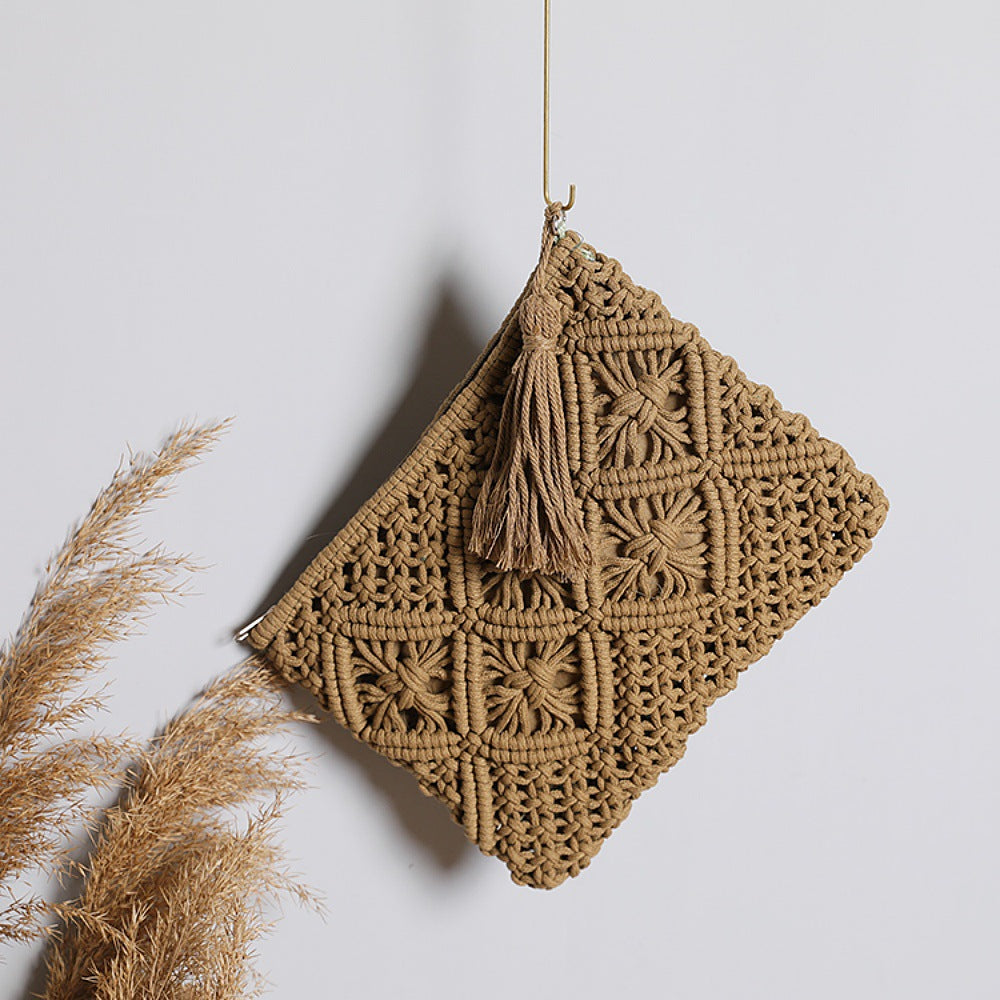 Makramee Clutch mit Quastendetails Brehn