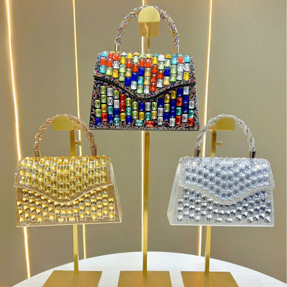 Bunte Strass Abendtasche
