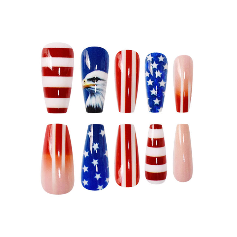 Patriotisches Thema Press-On Nagelkunst Brehn