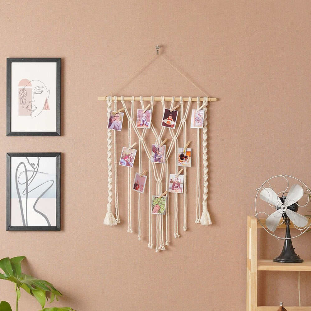Makramee Wandbehang mit eleganten Fransen und künstlerischem Design