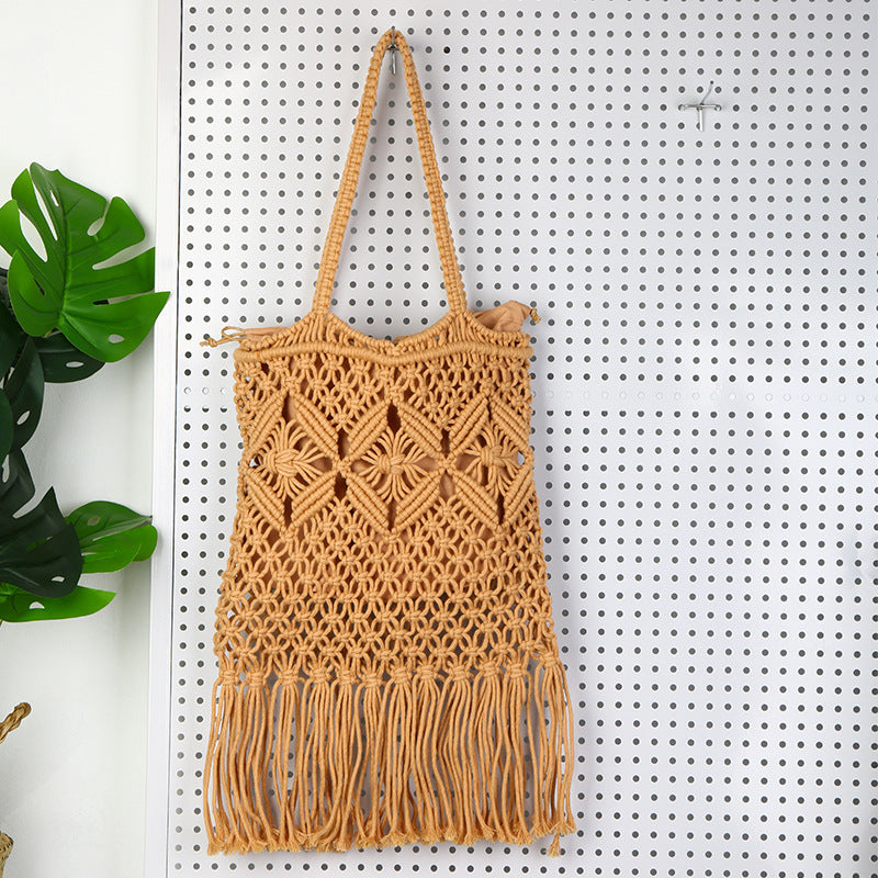 Handgefertigte Makramee Tasche mit Quasten Brehn