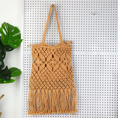 Handgefertigte Makramee Tasche mit Quasten Brehn
