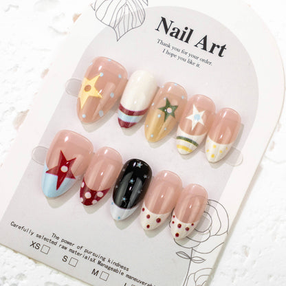 Kreatives Sternen-Thema Press-On Nagelkunst-Set