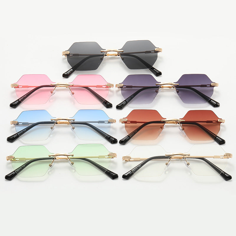 Damen hexagonale Designer-Sonnenbrille mit hochwertigem Metallrahmen Brehn