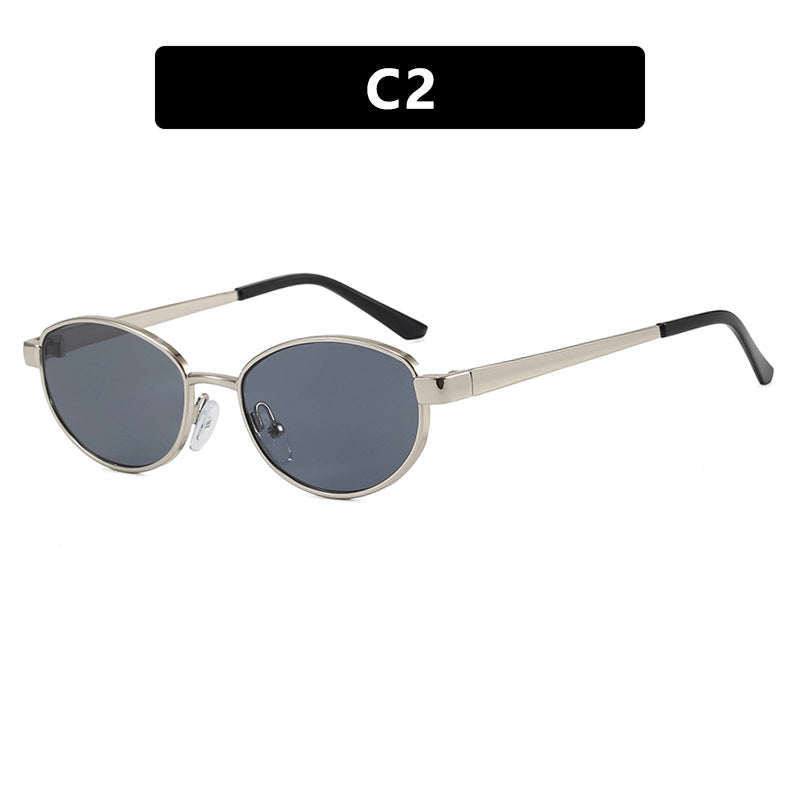 Damen modische Sonnenbrille im eleganten Ovaldesign mit hochwertigem Metallrahmen Brehn
