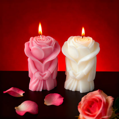 Romantische Umarmung Rosenkerze