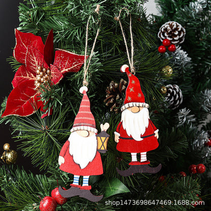 Dekorativer Holz-Santa-Gnom Ornament