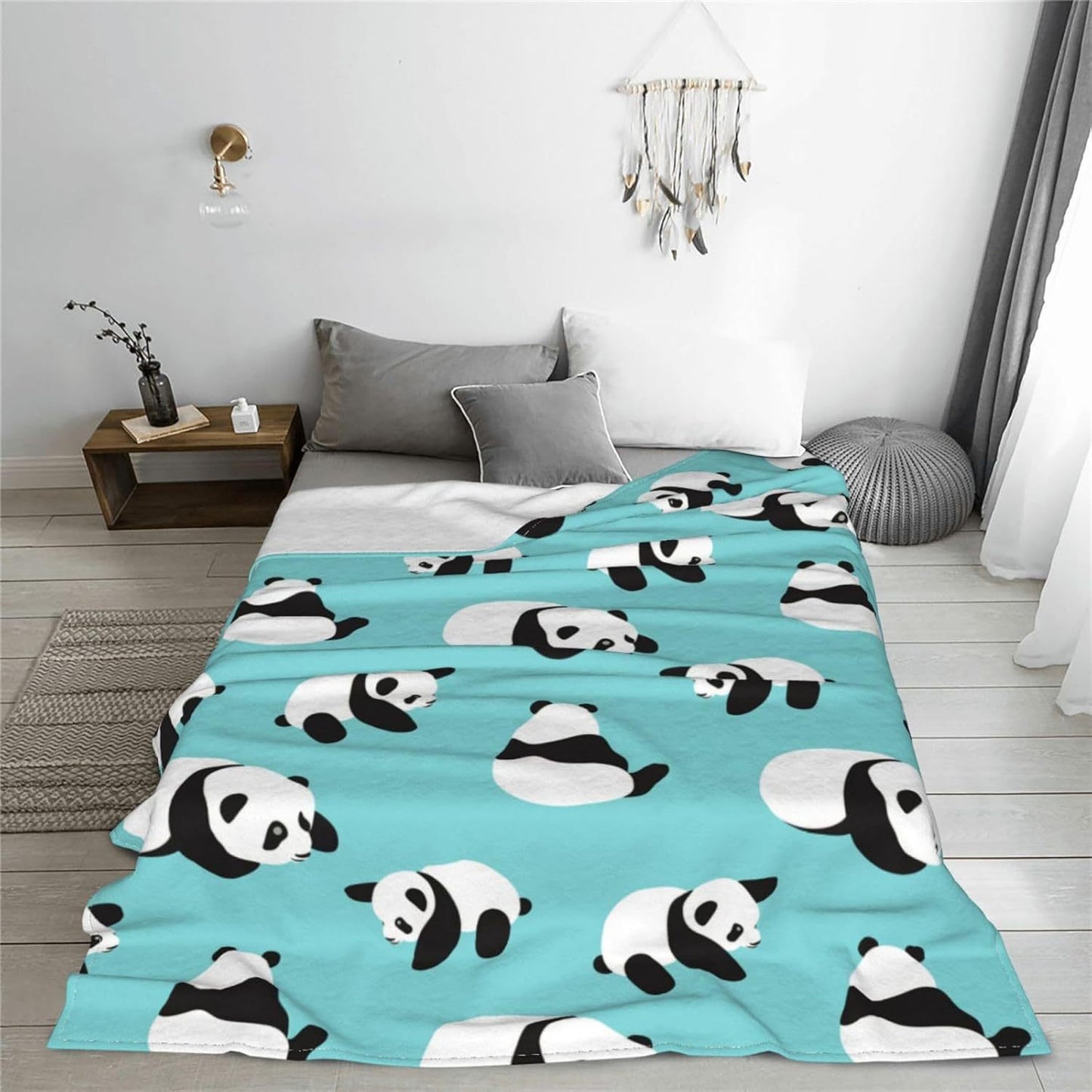 Panda- Thema Weiches Plüsch-Werferdecke