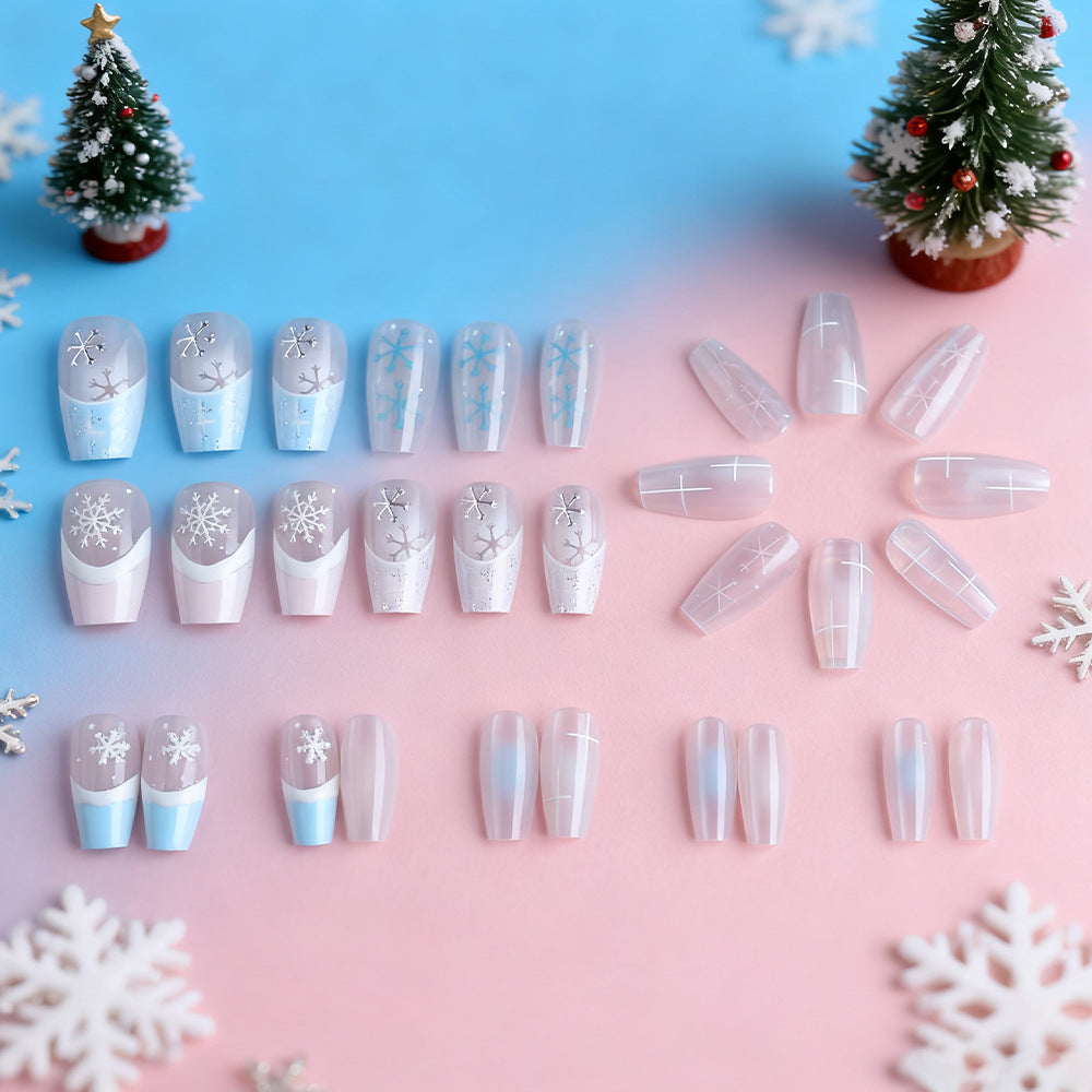 Stylische winterliche Press-On Nägel Brehn