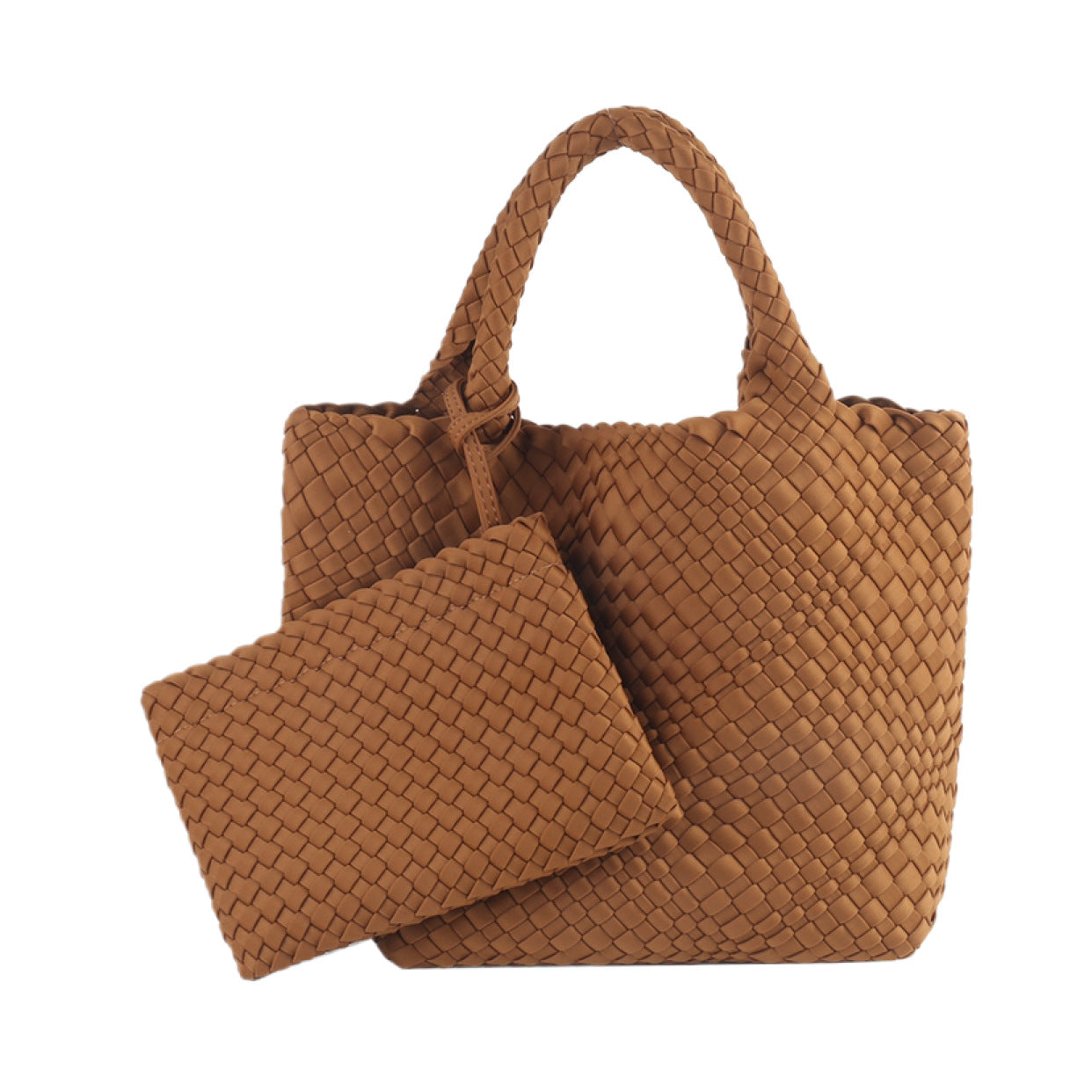 Geflochtene Handtasche mit Abnehmbarer Clutch Brehn