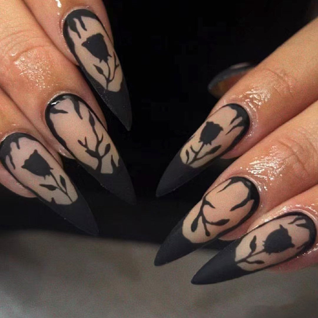 Gothic Floral Acryl Nagelkunst Set