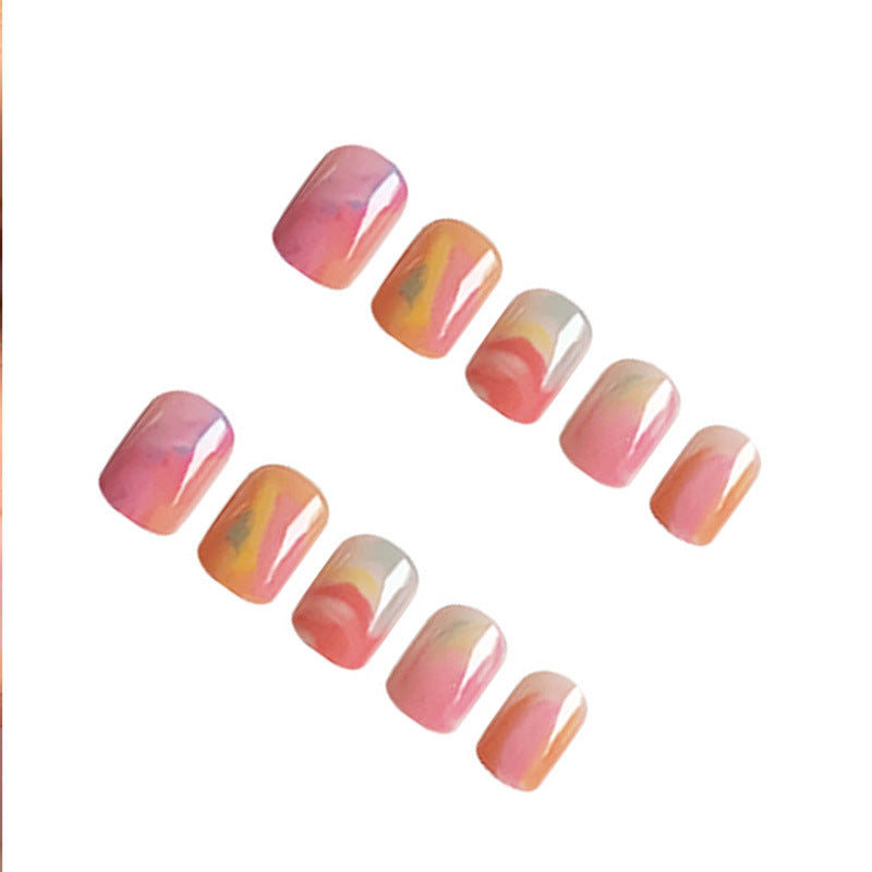 Kunstnagelset mit bunten Marmor-Designs Brehn