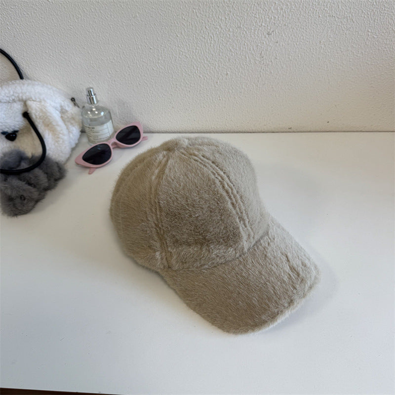 Unisex Plüsch Kunstfell Baseballmütze Brehn