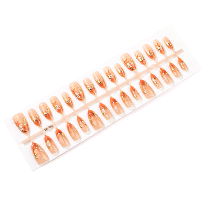 Florale inspirierte Luxus Press-On-Nagelset Brehn